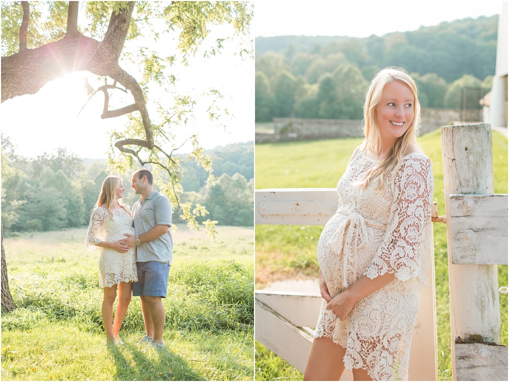 Valley Forge Maternity Photography | Rustic Sunset Maternity Session | Laura and Brandon