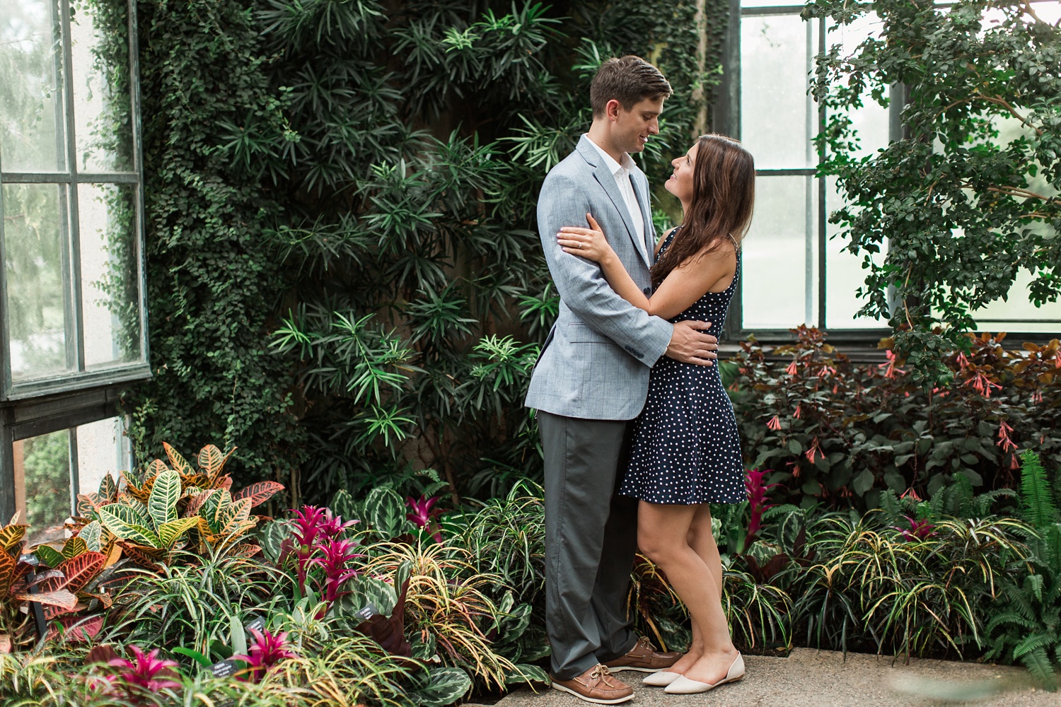 Rainy Summer Longwood Gardens Engagement Session | Philadelphia Wedding Photographer | Nan and Dan