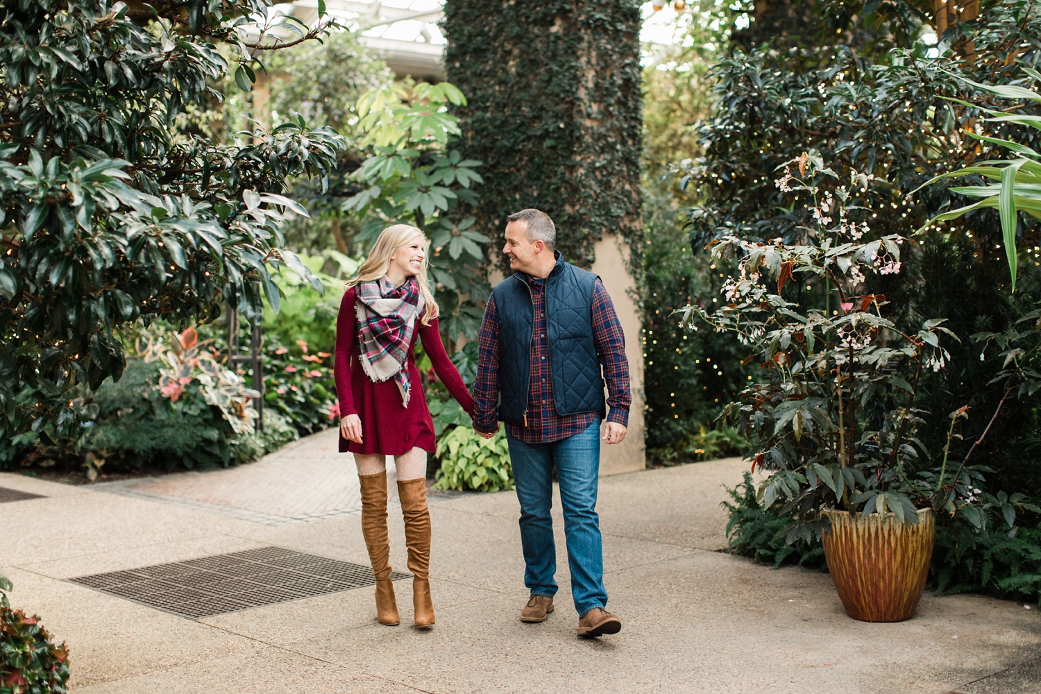 Winter at Longwood Gardens Engagement Session | Holiday Engagement | Leah and Chris