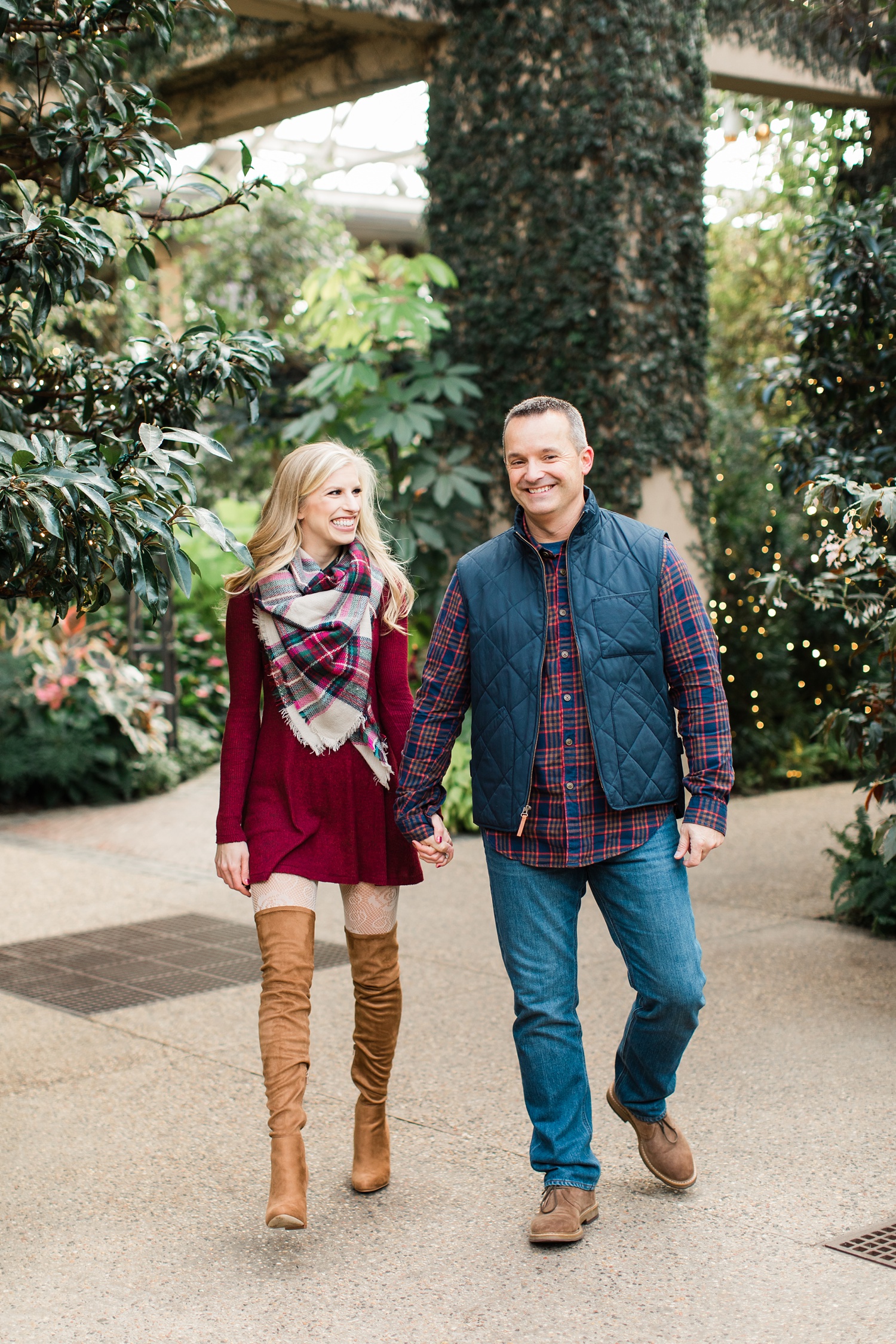 Winter at Longwood Gardens Engagement Session | Holiday Engagement | Leah and Chris