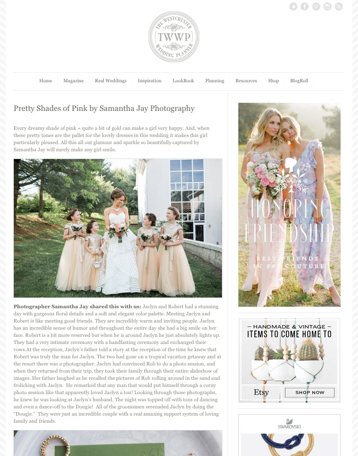 Featured on The Westchester Wedding Planner | Jaclyn & Robert | Romantic, Rural Wilmington Wedding Photographer