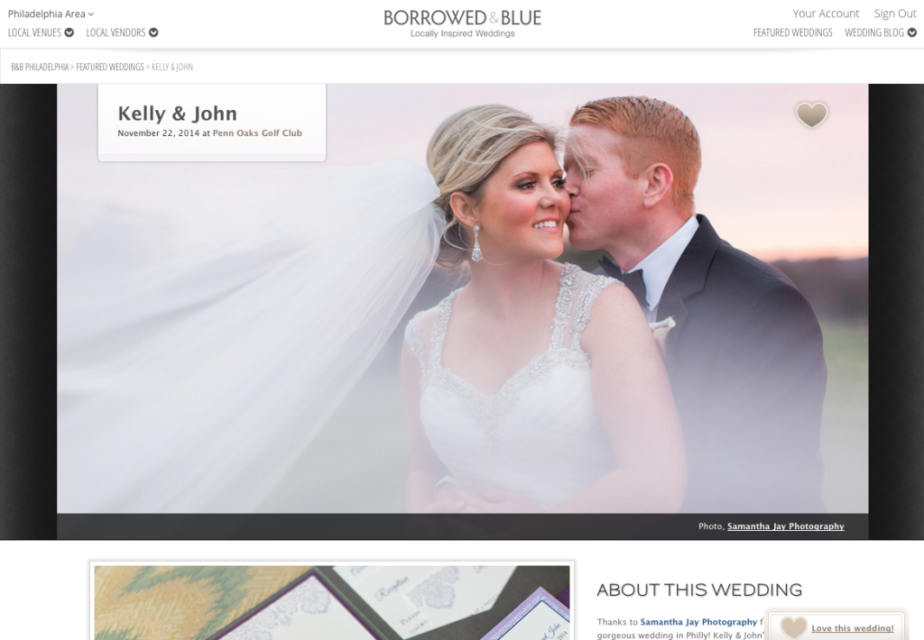 Featured on Borrowed and Blue | Kelly & John | Philadelphia PA Wedding Photographer