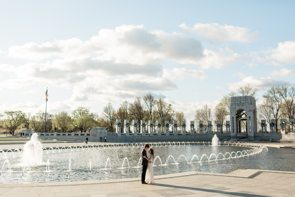 Washington DC Engagement Session | Sunrise on the Jefferson Memorial | Terri & Blake 