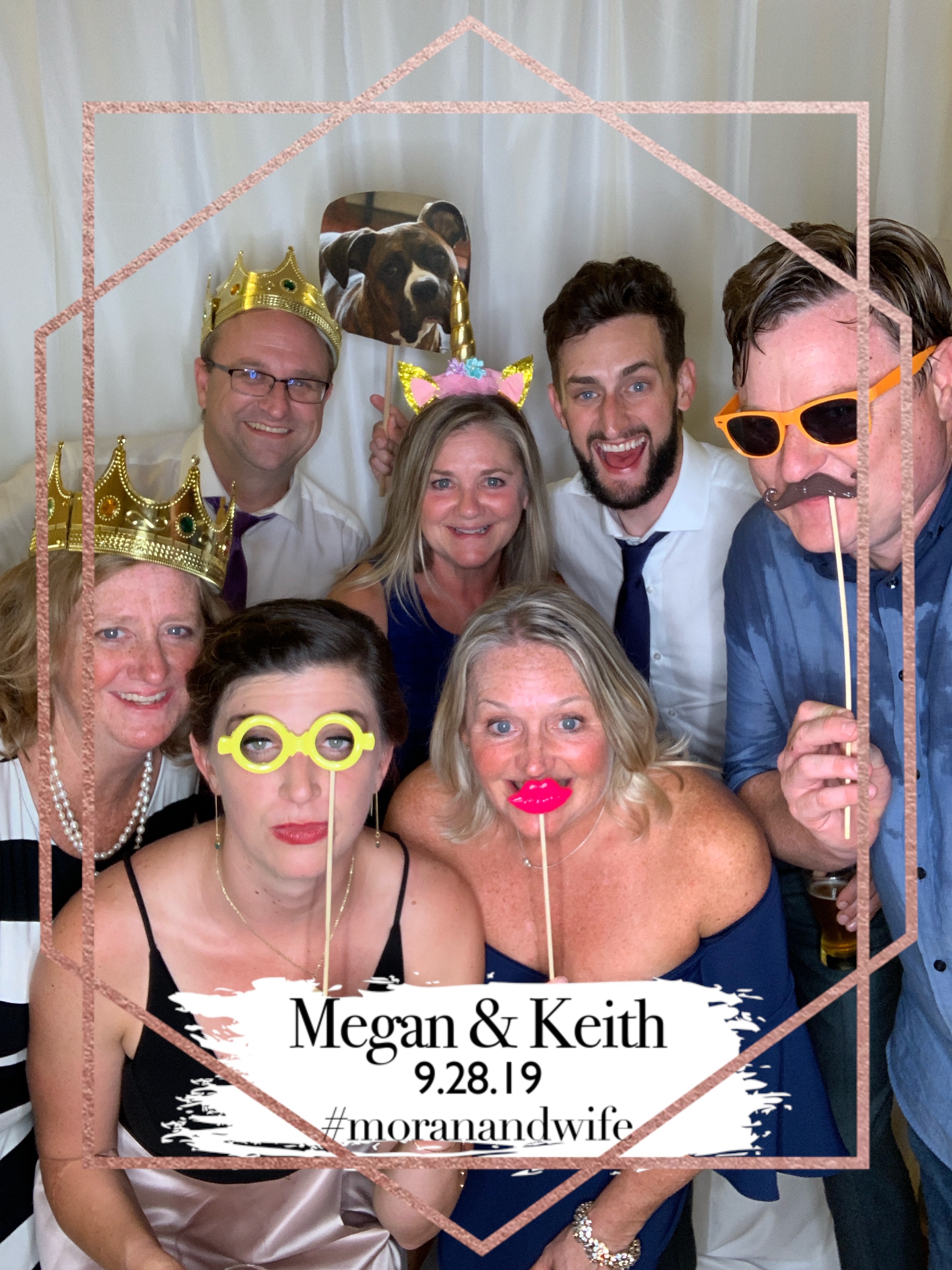 photo booth from wedding reception at Knowlton Mansion