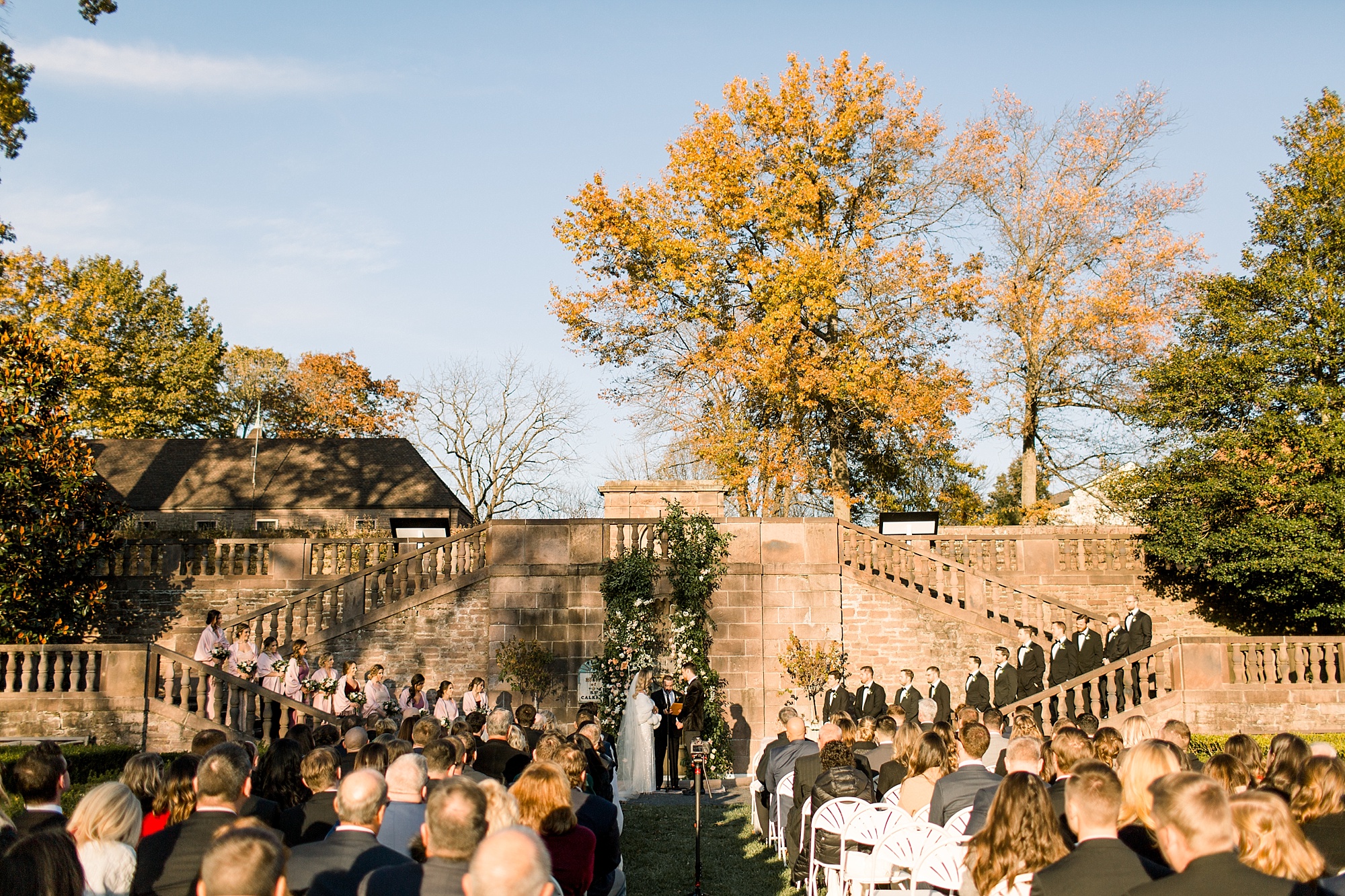 Tyler Gardens wedding ceremony in courtyard