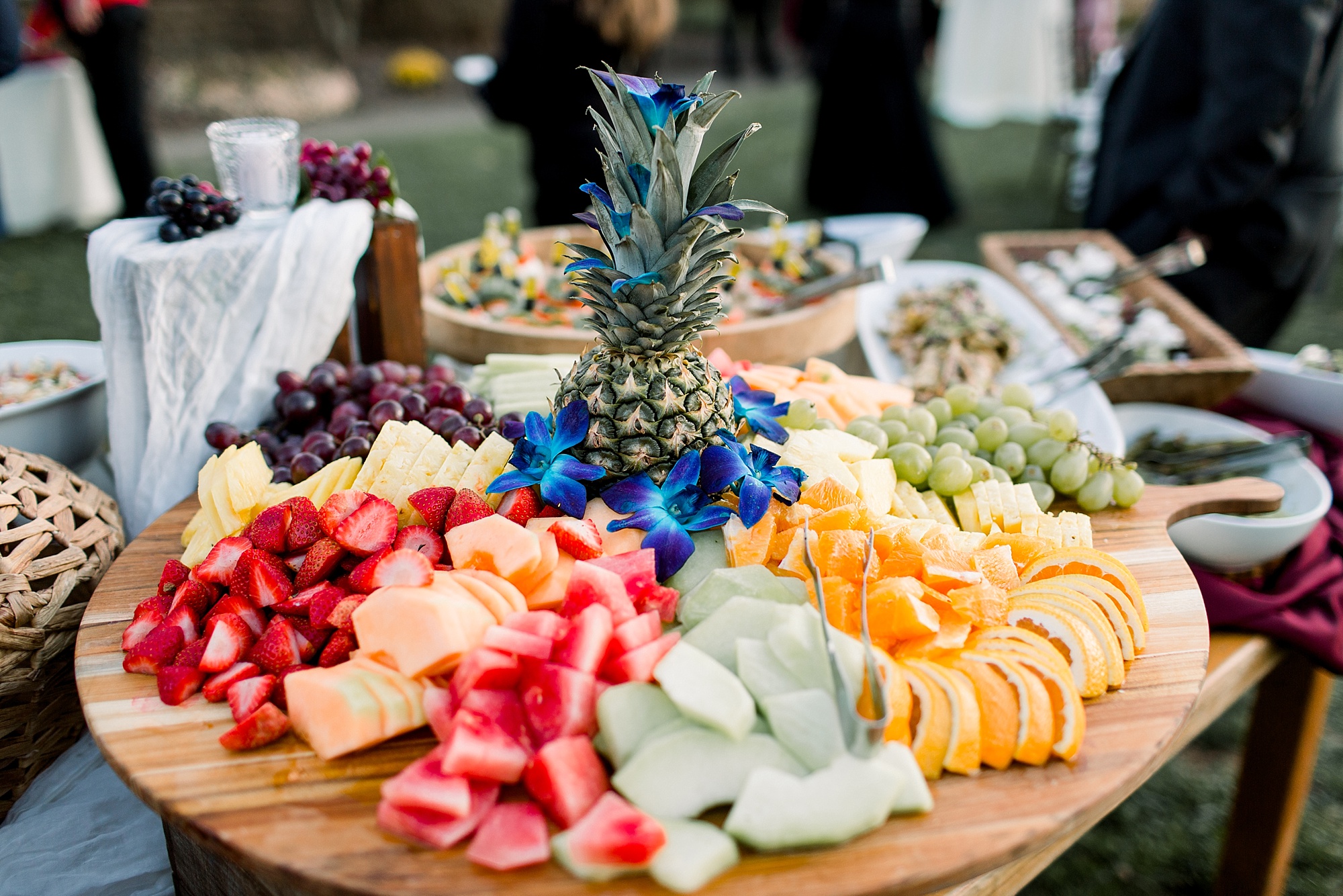 fruit display at Tyler Gardens wedding reception