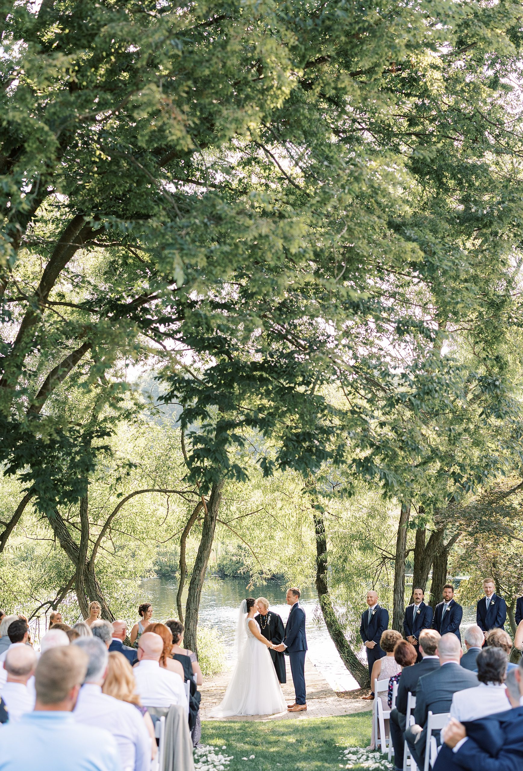 outdoor wedding ceremony on the lawn at The Farm at Eagles Ridge 