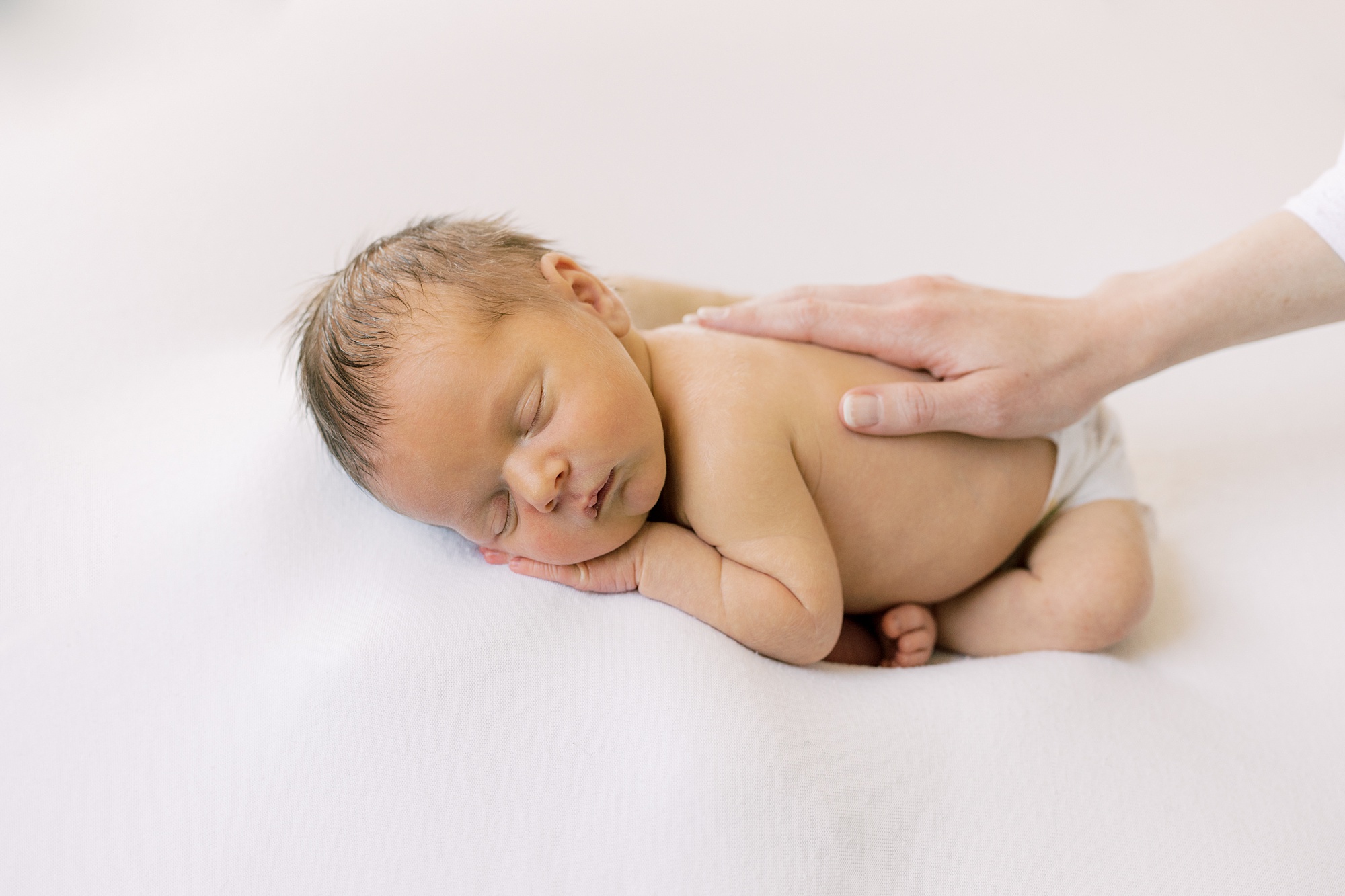 sleeping newborn in fine art portrait style by Philadelphia Newborn Photographer Samantha Jay