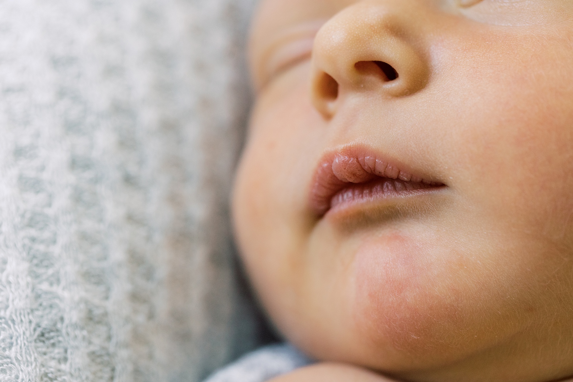 macro photography of baby lips