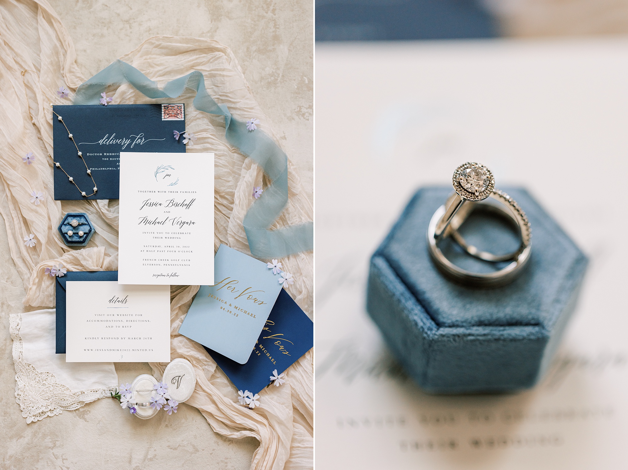 wedding rings rest n blue ring box