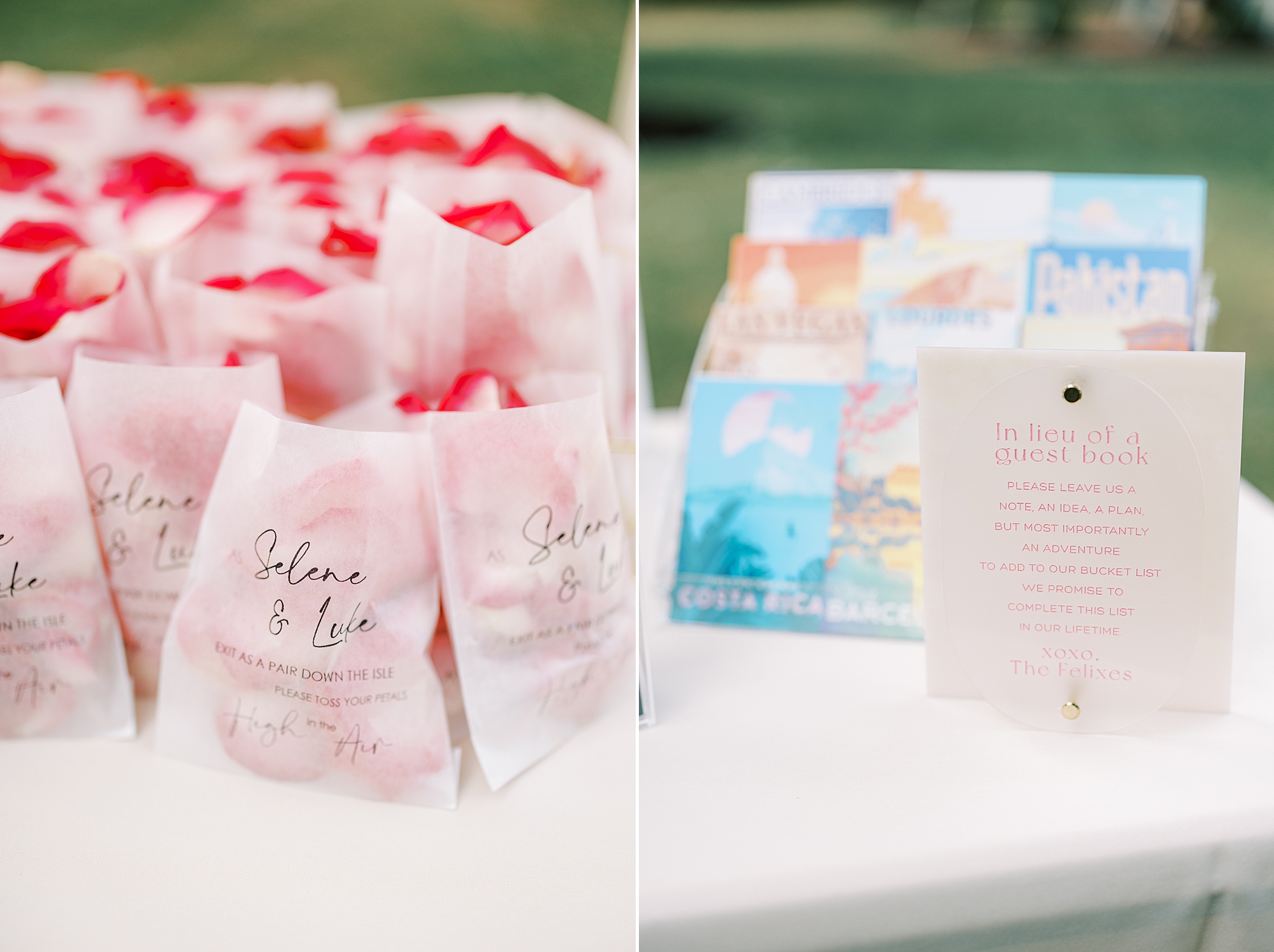 bags of petals for wedding ceremony 