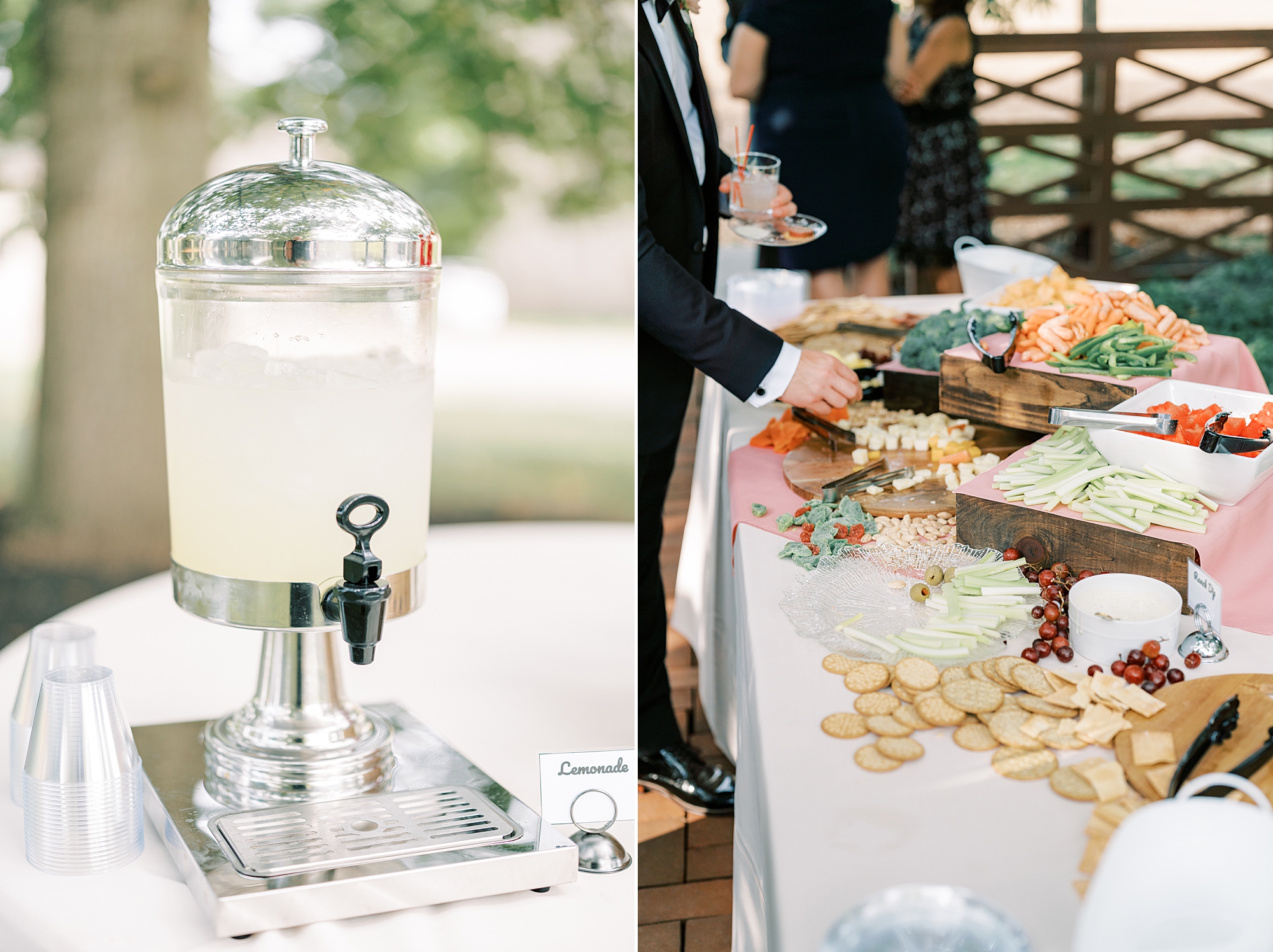 lemonade and appetizers for The Cypress House wedding reception 