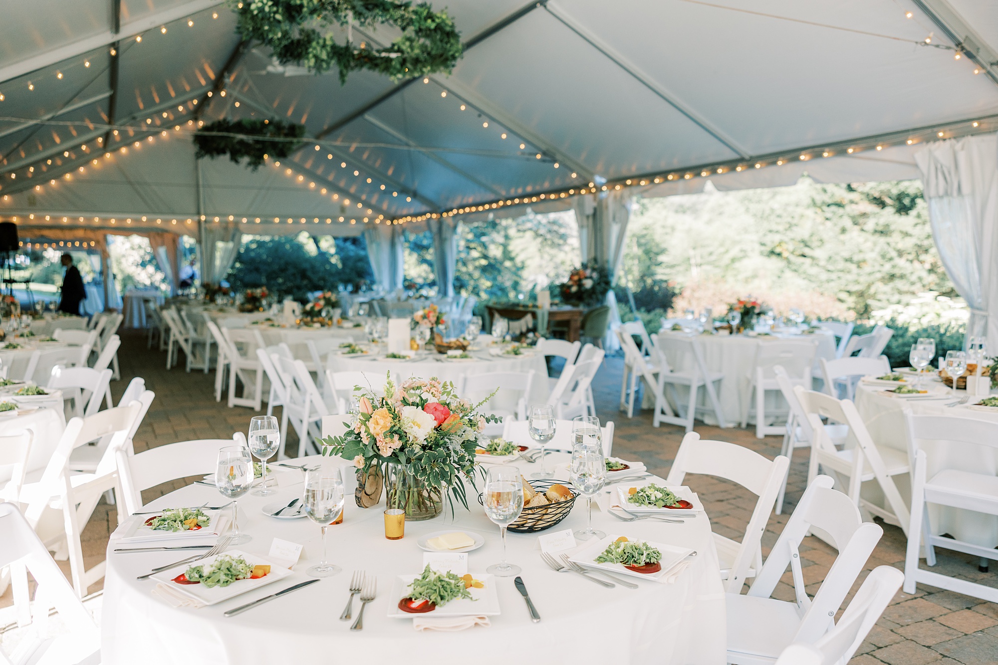 tented wedding reception in Media PA at Tyler Arboretum