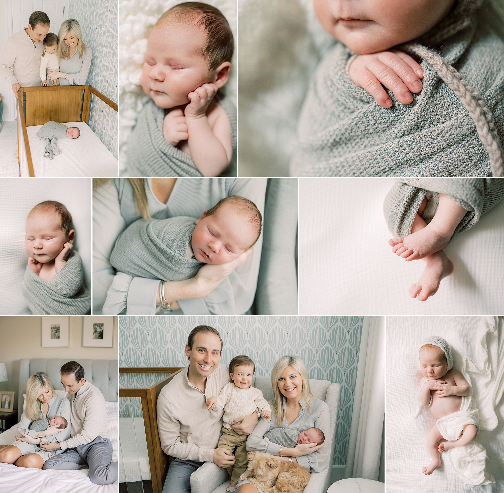 lifestyle newborn session for baby boy at home