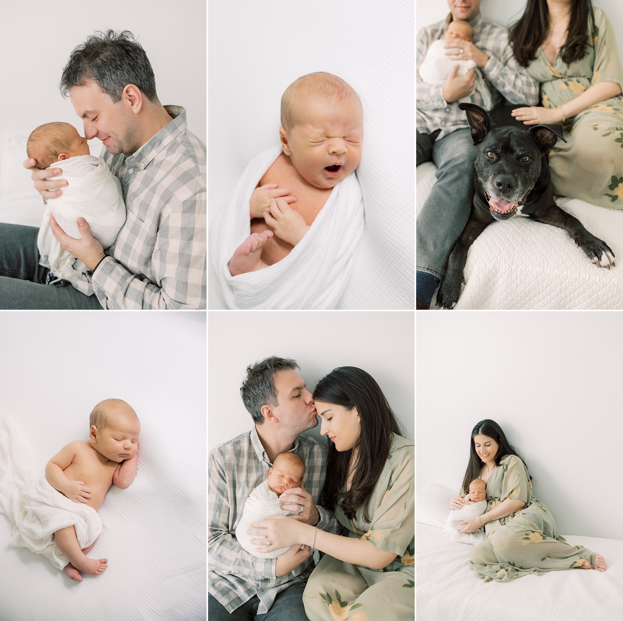 Phoenixville PA Newborn Portraits at home for baby boy with dog and parents photographed by Samantha Jay Photography