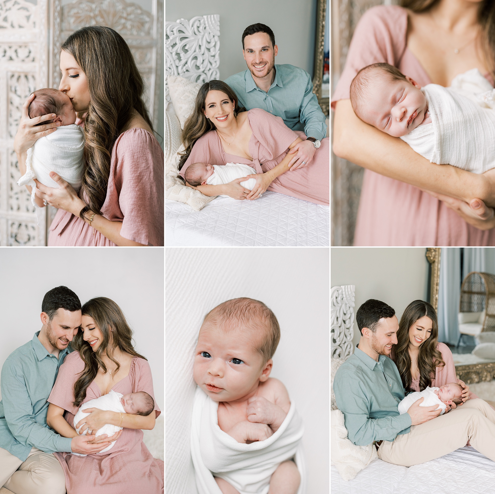 Studio newborn portraits in Philadelphia PA with Samantha Jay Photography for baby girl with pastel color palette