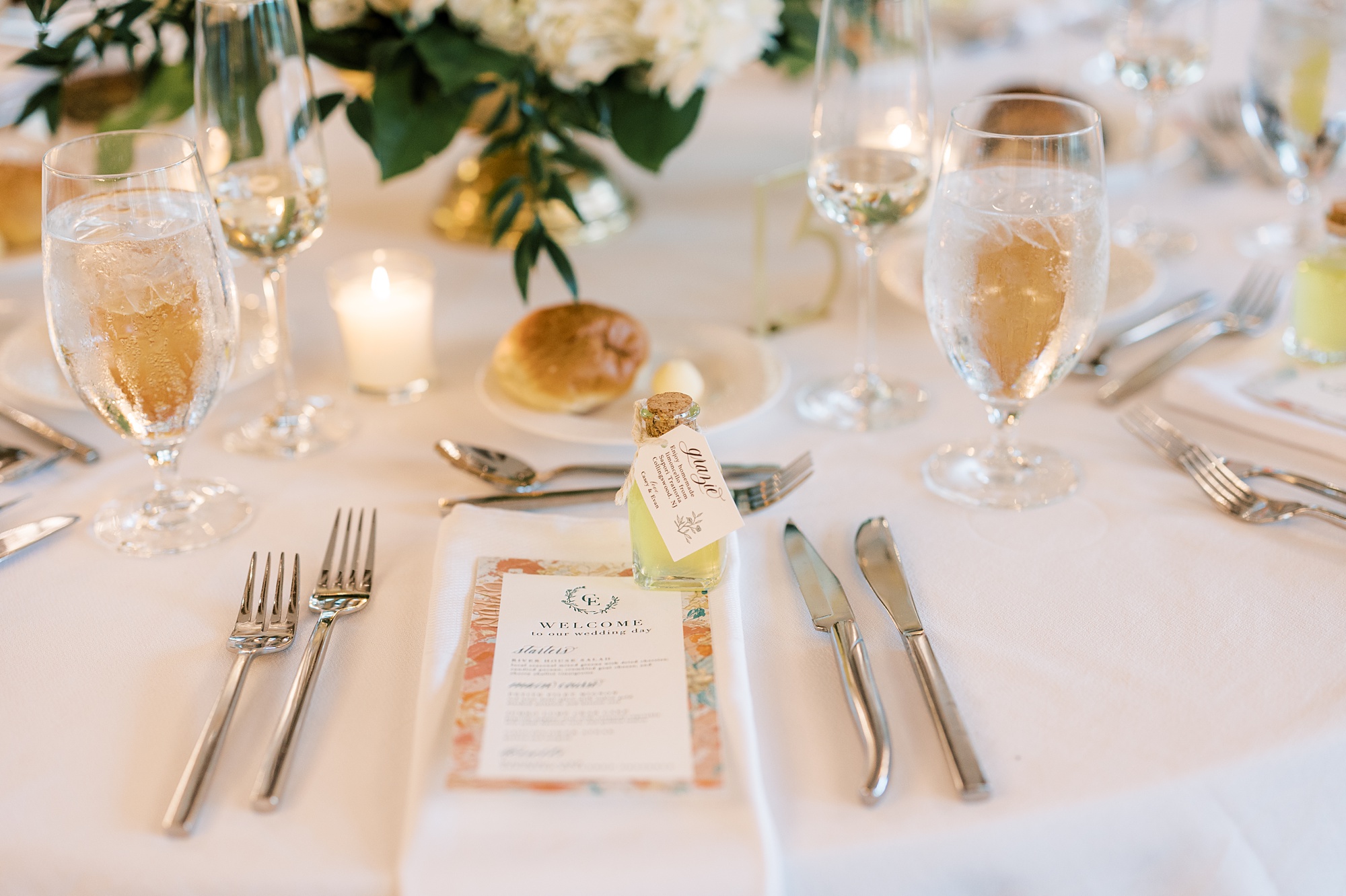 Italian inspired wedding reception at The River House at Odette's